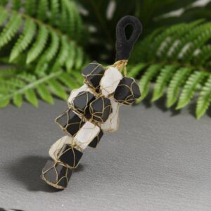 Black tourmaline and selenite hanging